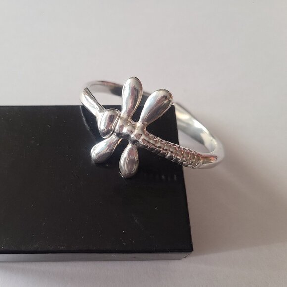 Uno de 50 Sterling Silver Plated Hinged Bangle Bracelet - Picture 1 of 5